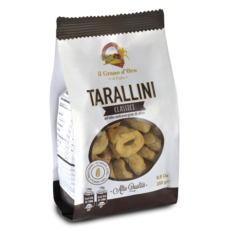 Tarallini classici with durum wheat semolina high quality 250 gr – Il ...
